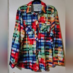 Multicolor Plaid Womens Shirt